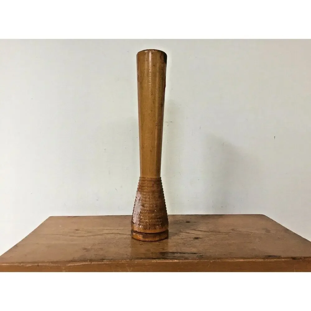 Vintage Antique Primitive Solid Wood Loom Tool Candlestick Taper Holder 12